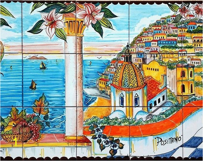 Italian Wall Tile Murals Ceramic Murals for Kitchen Backsplash Coast Of Positano