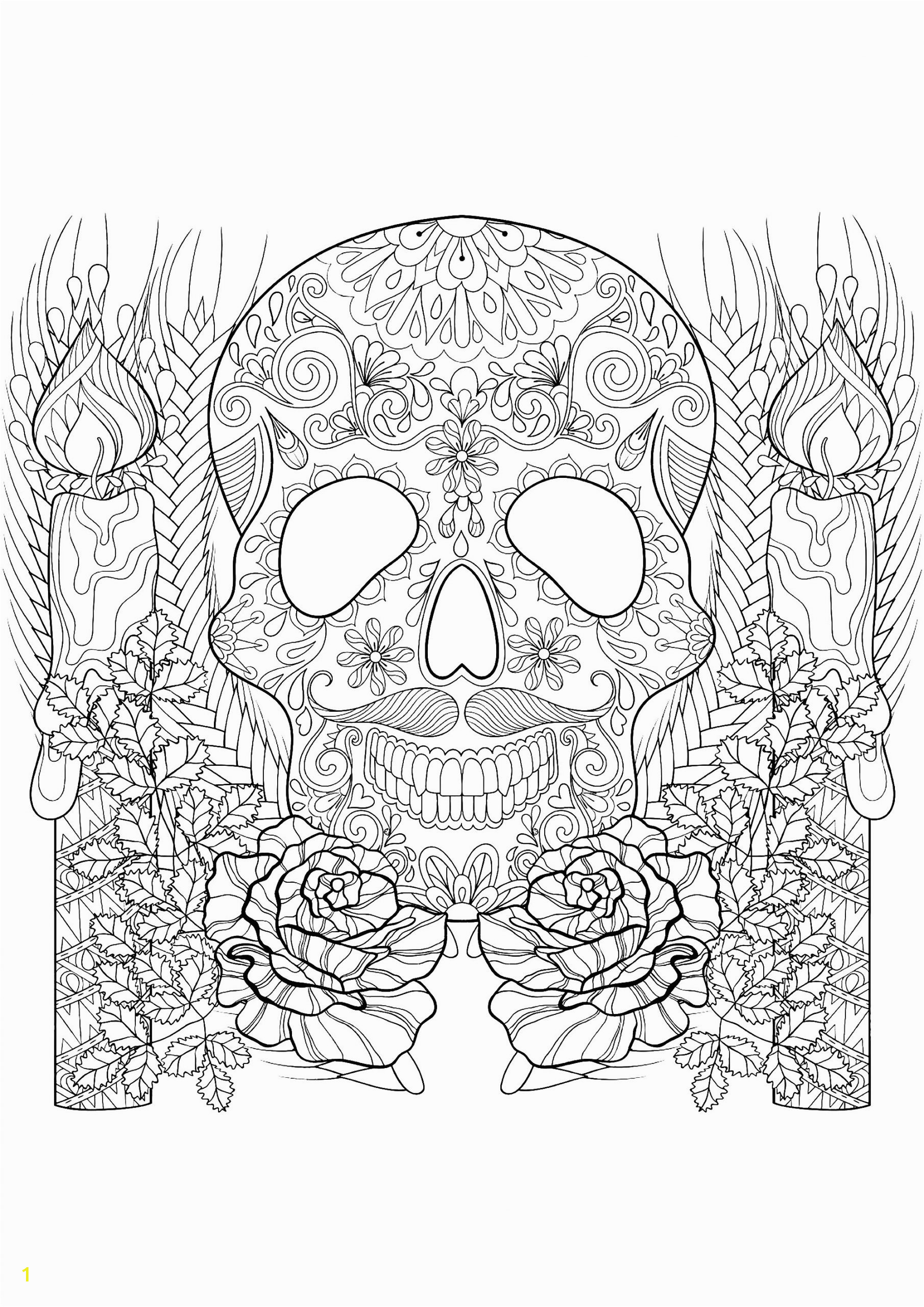 phenomenal skeleton coloring pages color page skull and candles for halloween adults crafts scaled