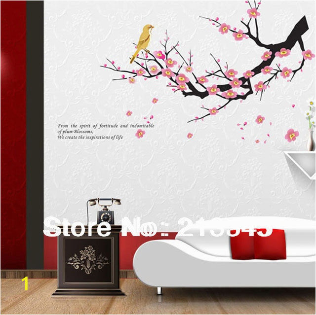 Fundecor diy home decor wall decals tree branches wall deco mural flower bird art stickers