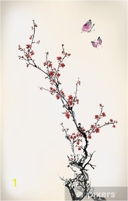 Japanese Cherry Blossom Wall Mural Winter Sweet Wall Mural • Pixers • We Live to Change