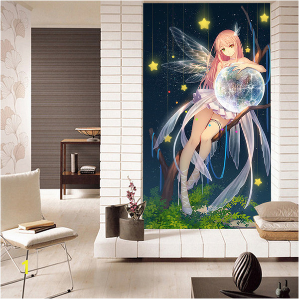 Japanese Murals for Walls Galaxy Anime Girl Wallpaper 3d Japanese Anime Wall Mural Hand Painted Art Cherry Blossom Bedroom Porch sofa Tv Background Hotel Wall Decor Free Hd