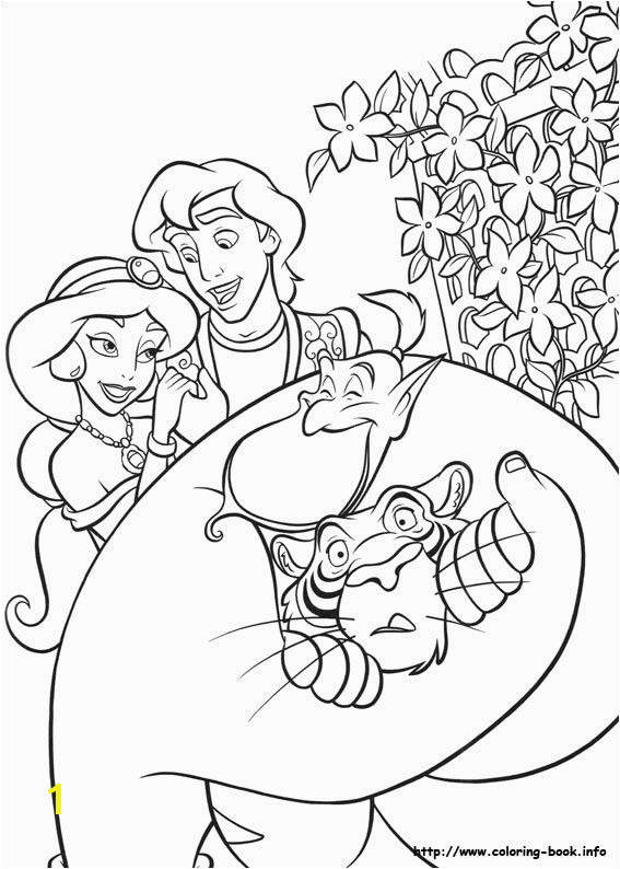 Jasmine Aladdin Coloring Pages Jasmine Aladdin Génie Et Rajah