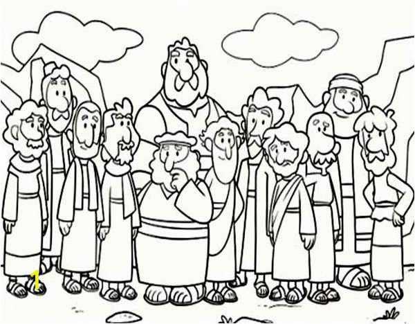 72ee271f9219ac76e9eed7f4f84e67c2 12 disciples coloring page cartoon od jesus disciples coloring 600 468