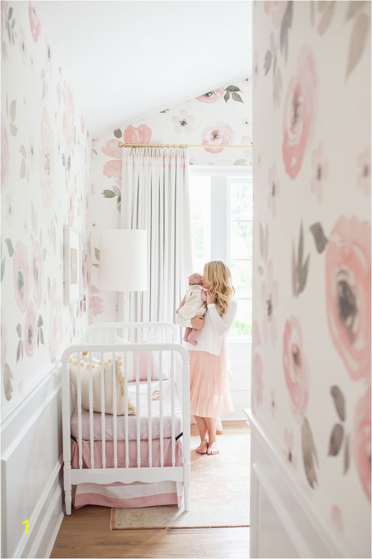 Jolie Floral Wall Mural Baby Girl Nursery Inspiration Love the Floral Wallpaper and
