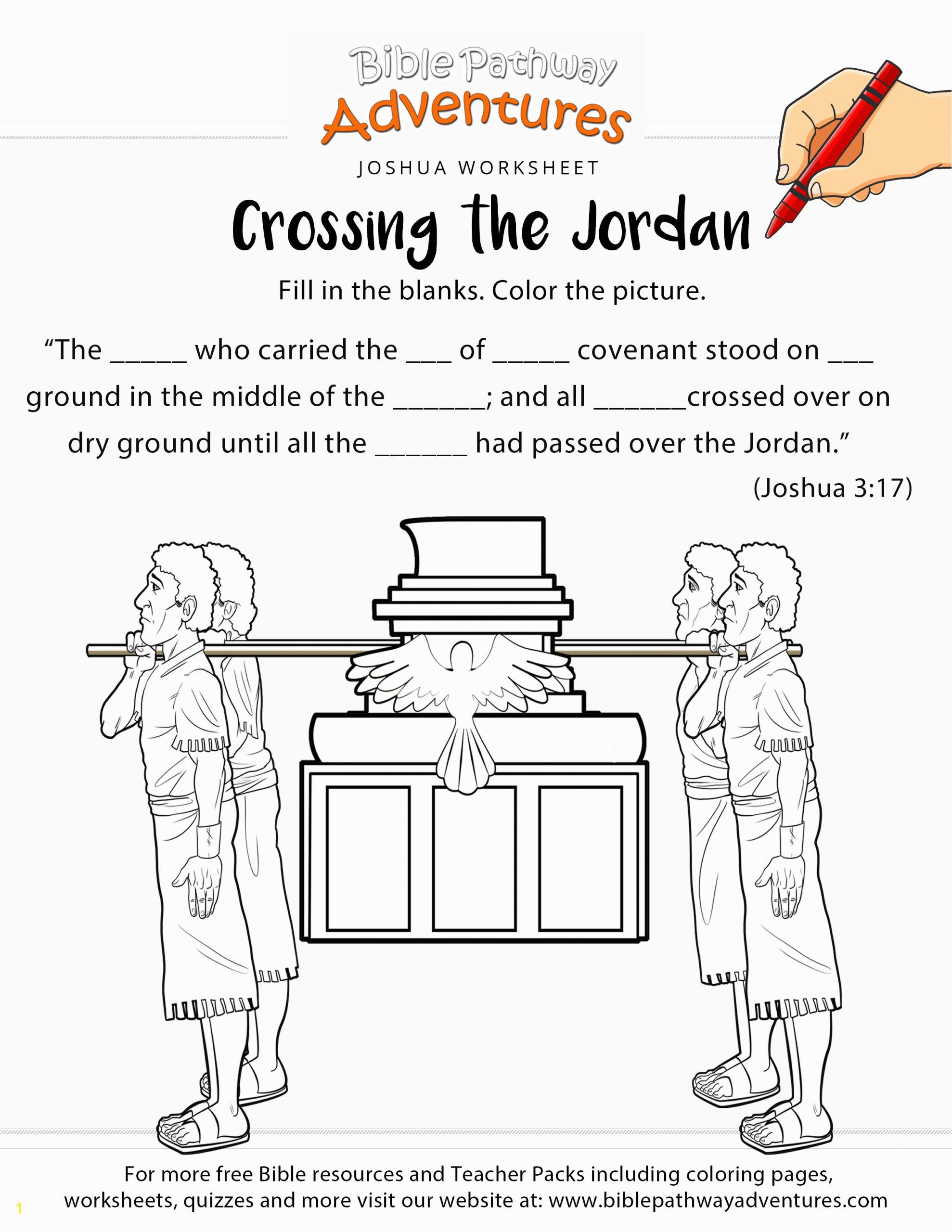 Joshua Crossing The Jordan River Coloring Page Divyajanan