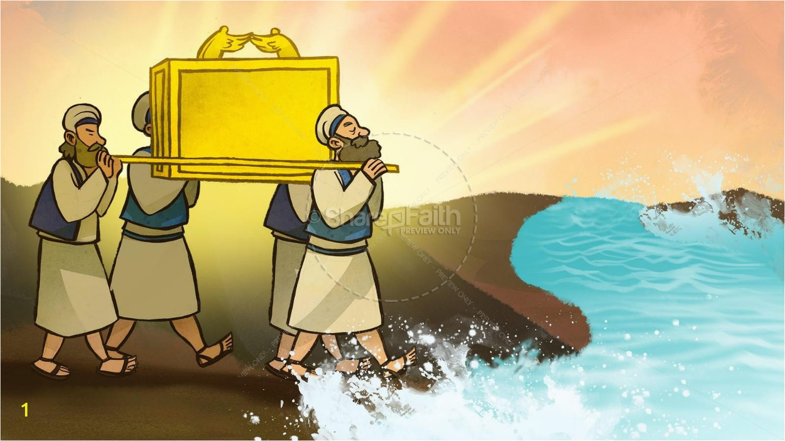 Joshua Crossing the Jordan River Coloring Page 4955 Story Free Clipart 34