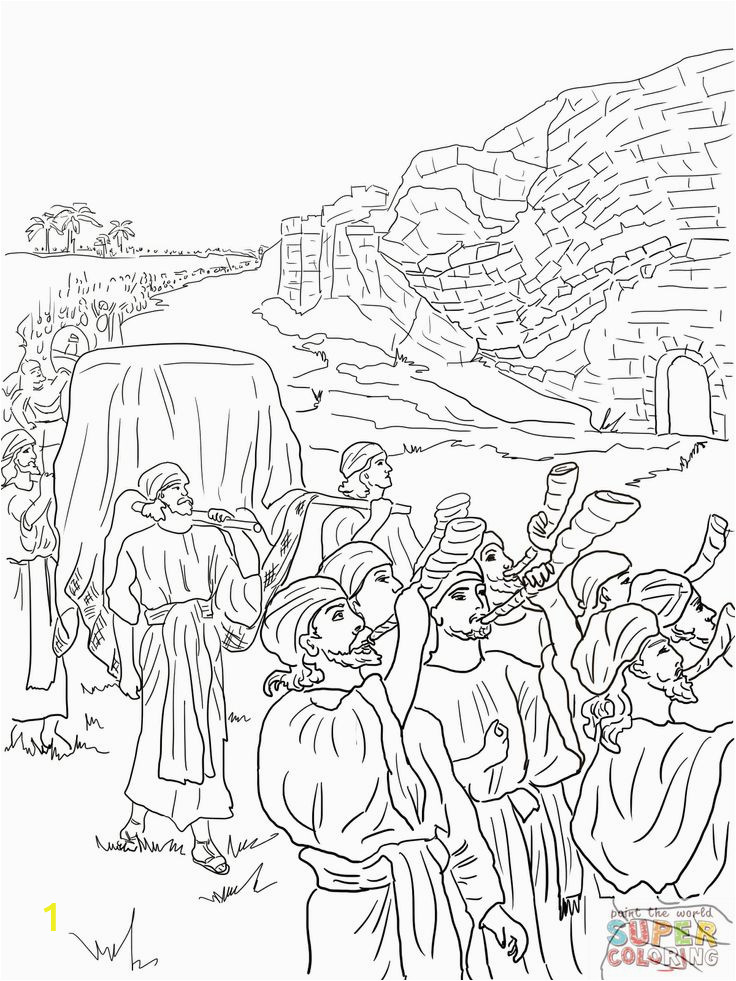 Joshua Crossing the Jordan River Coloring Page Tejaswini Pillai Sangore Pillaisangore On Pinterest