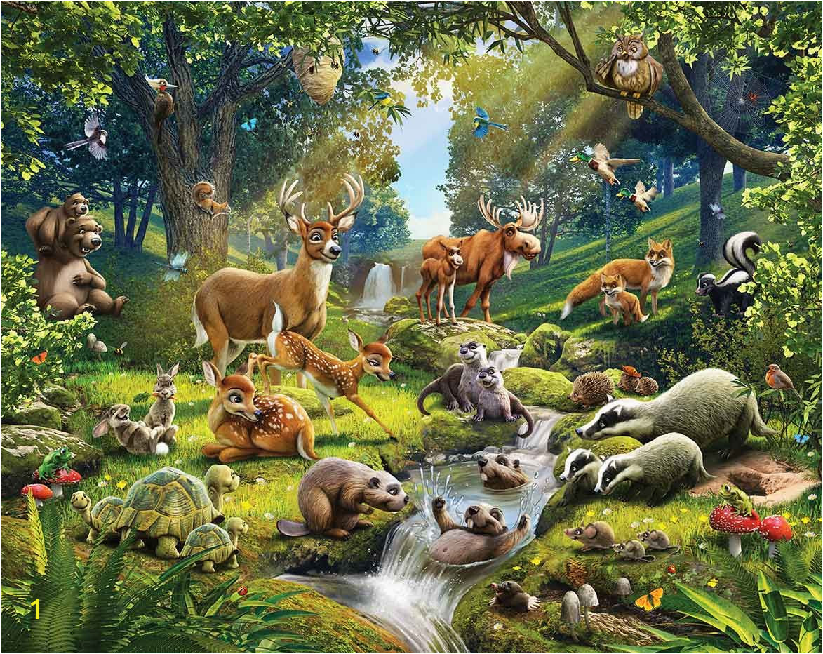 Jungle Adventure Wall Mural Fototapete Kinderzimmer Waldtiere