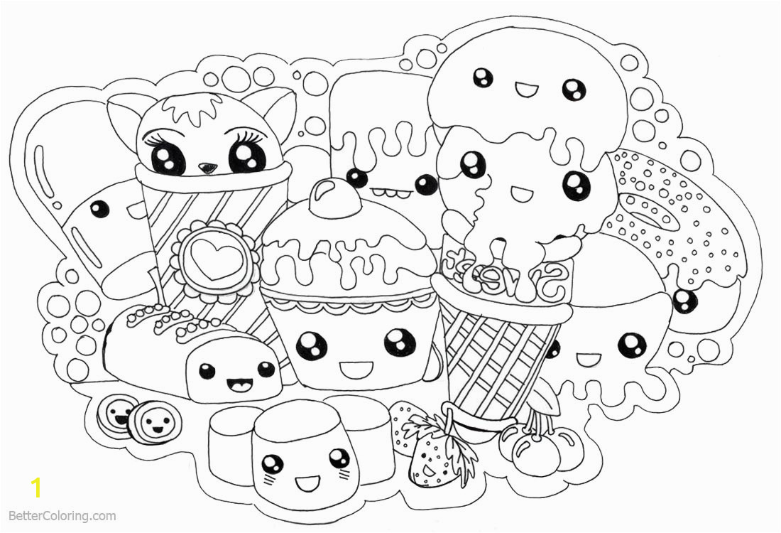cute food coloring pages kawaii foods free printable awesome cute kawaii coloring pages