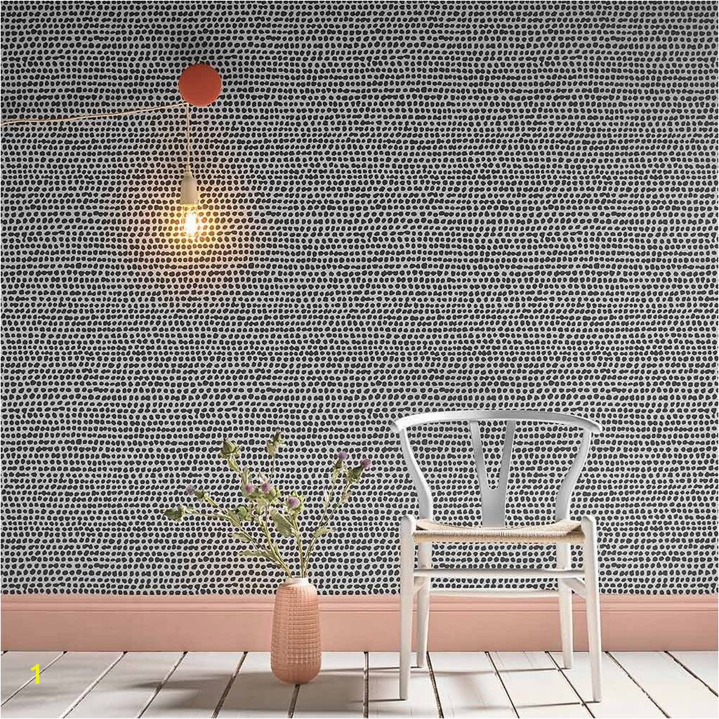Kelly Hoppen Wall Mural Dots Black & White Wallpaper Grahambrownus