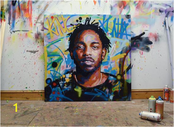 Kendrick Lamar Wall Mural Kendrick Lamar King Kunta Background original Painting 40" 52" Art Street Music Rap Portrait Abstract Graffiti Richard Day