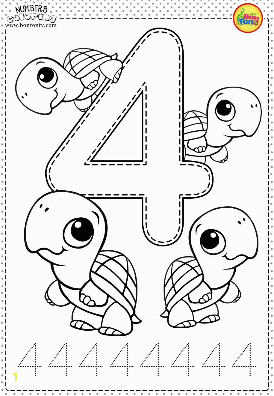 Kids Coloring Pages with Numbers Number 4 Preschool Printables Free Worksheets and