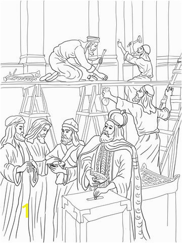 King Josiah Coloring Page Joash Has the Temple Repaired Ii Kings 12