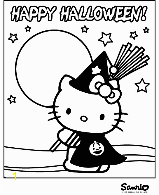 Kitty Printable Coloring Pages Haloween Hello Kitty Color Page Free Kid Stuff