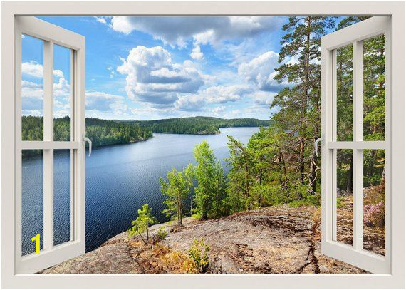 Lake Scene Wall Mural Lake View Wall Decal Lake Wall Mural Lake Wall Sticker