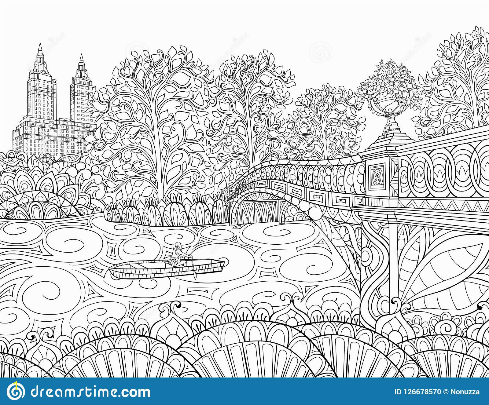 Landscape Coloring Pages for Adults Coloring Book Adult Coloring Bookpagendscape Image for