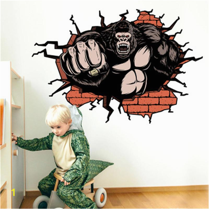 Large Baseball Wall Murals Bulk Strong orangutan Wall Sticker Wallpaper Wall Picture Art Vintage Room Home Decor Kitchen Accessories Household Craft Suppllies Mirror Wall Decals