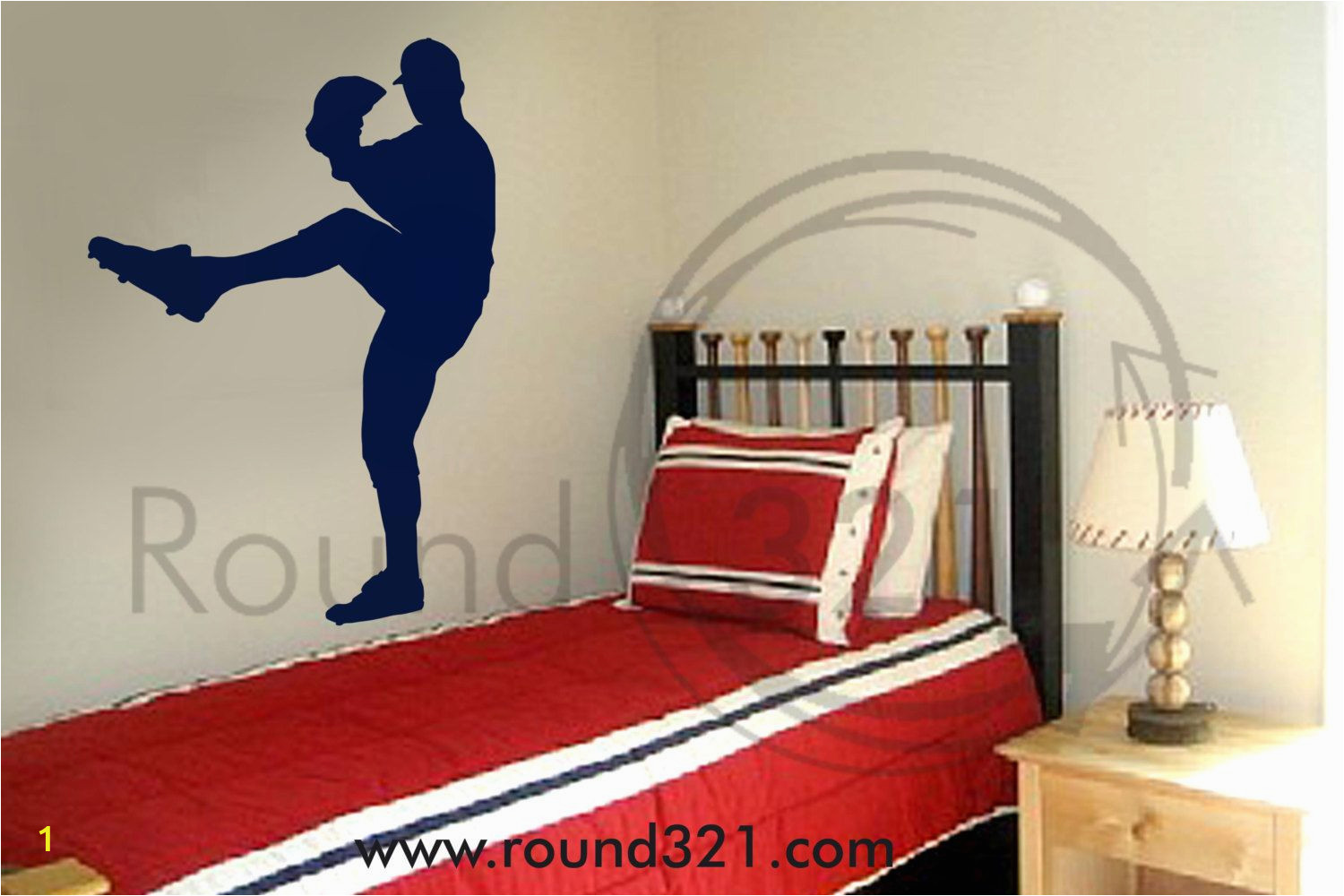 Large Baseball Wall Murals Large Sized Baseball Pitcher Wall Decal with Children S