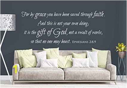Large Wall Mural Decals Amazon Vinyl Wall Decal Ephesians 2 8 9 for by Grace
