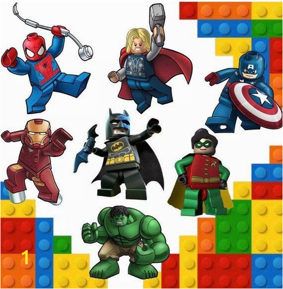 Lego Superhero Wall Mural Super Heroes Lego Marvel Kids Bedroom Vinyl Decal Wall Art