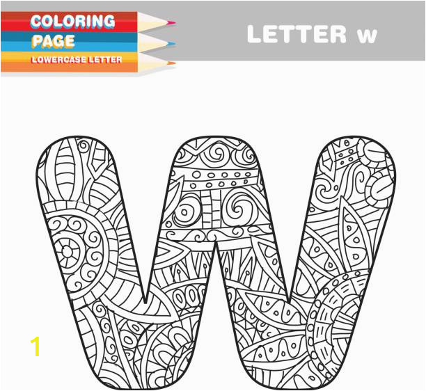 adult coloring book lower case letters hand drawn template vector id