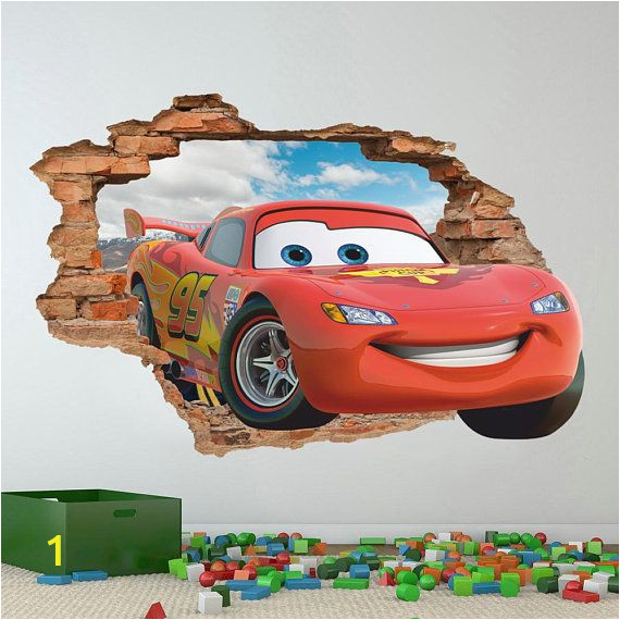 Lightning Mcqueen Wall Stickers Mural Disney Cars 3d Wall Decal Lightning Mcqueen Wall Sticker