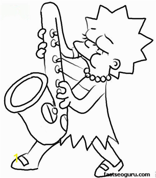 Printable Lisa Simpson Coloring Page