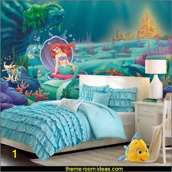 Little Mermaid Wall Mural Ariel Mermaid Waterfall forter Little Mermaid Ariel theme