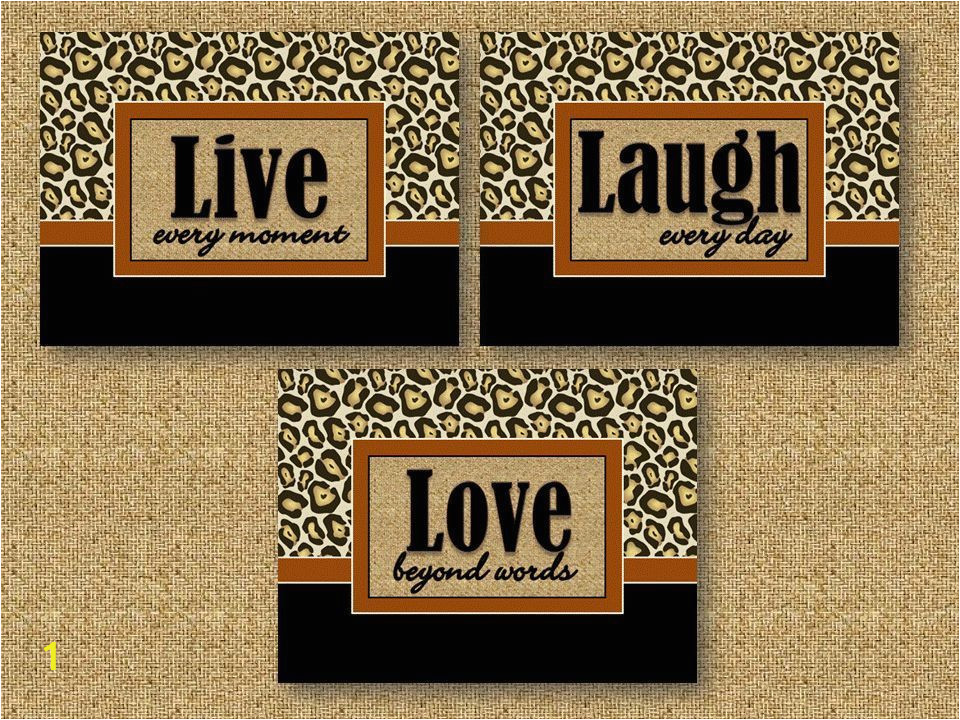 Live Laugh Love Wall Murals Leopard Cheetah Print Wall Art Room Decor Live Laugh Love