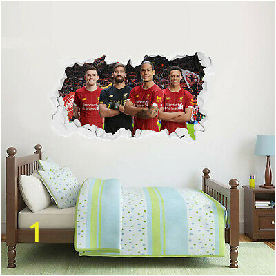 liverpool fc wall sticker defensive four smashed wall mural badge decal set