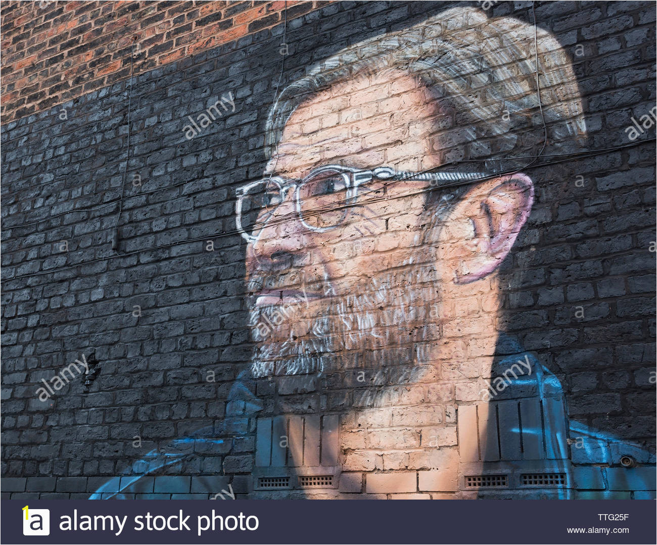 jurgen klopp manager von liverpool football club wandmalerei von street artist akse jamaica street liverpool grossbritannien ttg25f