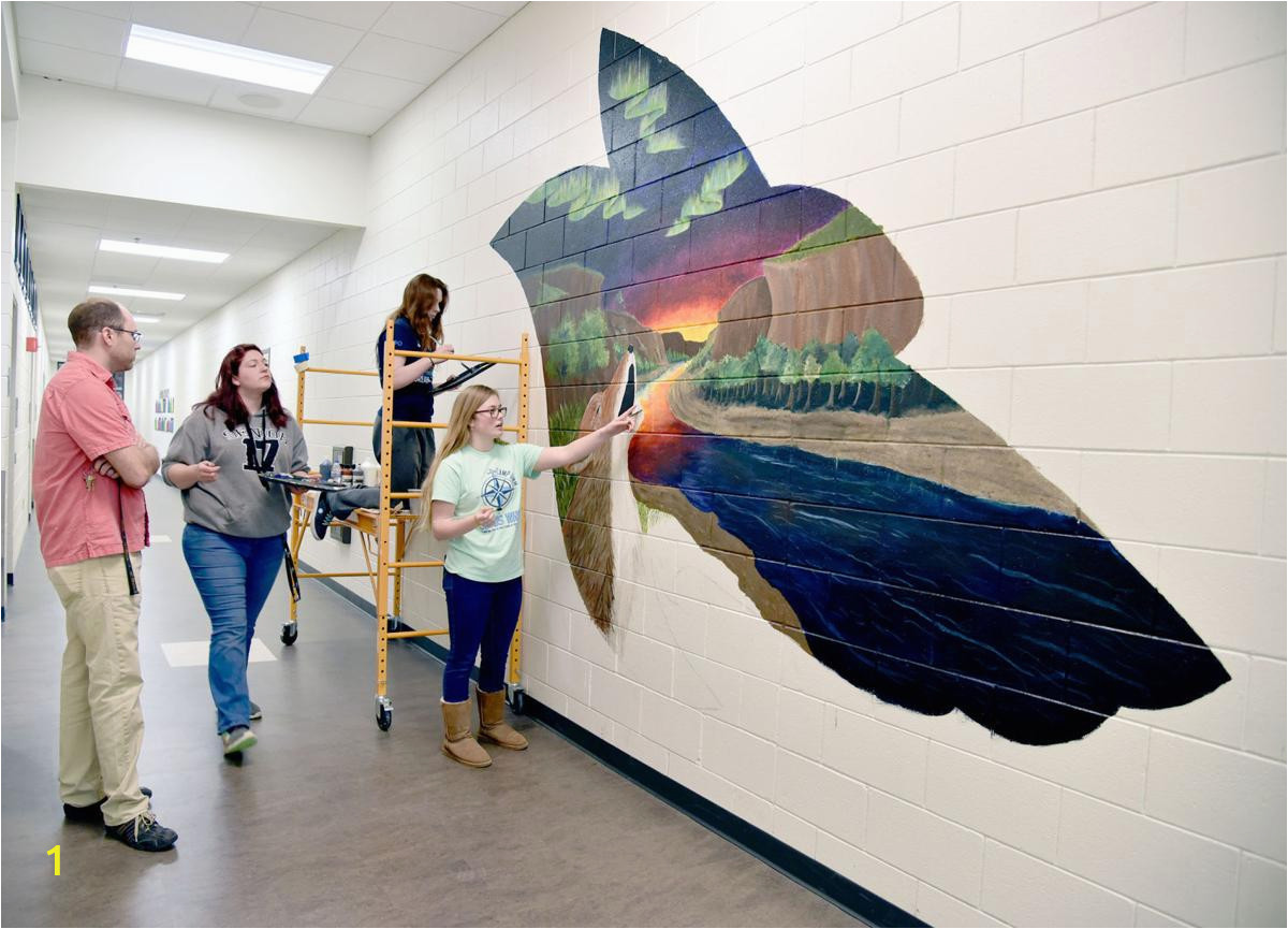 Local Wall Mural Painters Mural Support Williston Students Decorate Halls Of New High