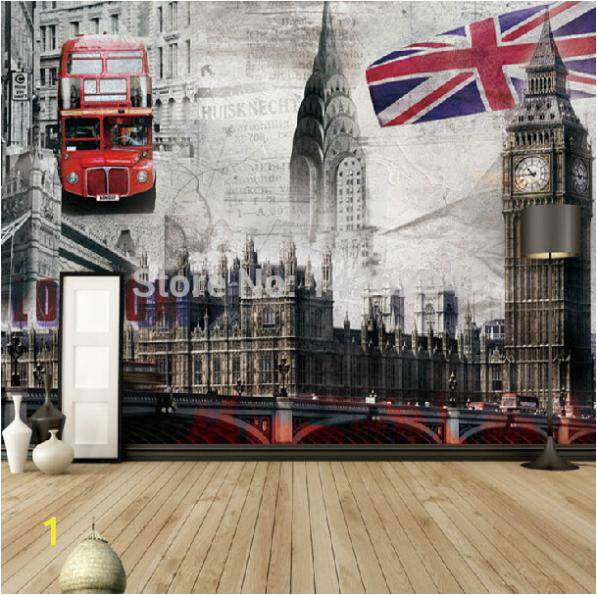 Great wall 3d large murals of European style of ancient London wallpaper KTV bar Coffee hall
