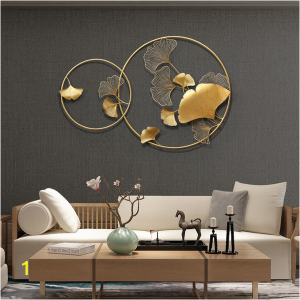 Make A Wall Mural New Chinese Wall Wrought Iron Ginkgo Biloba Home Decoration Crafts Creative Wall Hanging sofa Background Mural ornament Decor Cj Love Wall