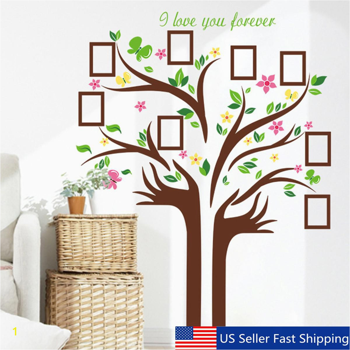 Make A Wall Mural Us Family Tree butterfly Wall Sticker Picture Frame