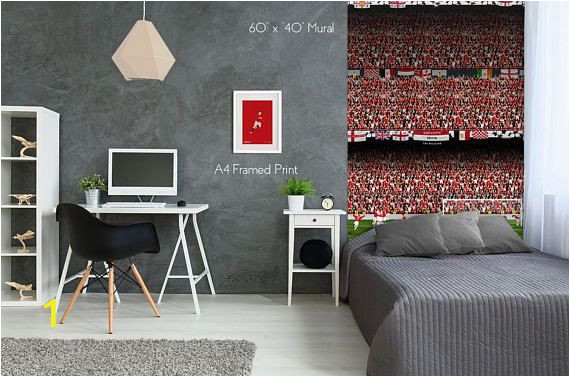 Man Utd Wall Mural Manchester United Champions League Champions Mural