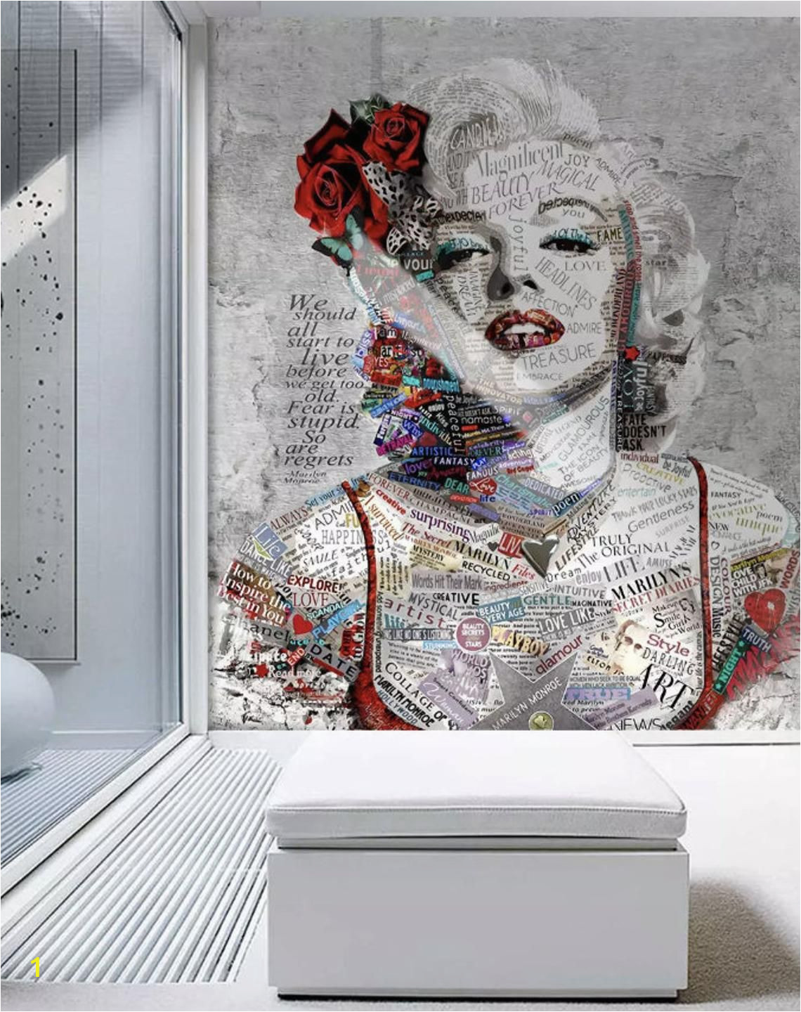 Marilyn Monroe Wall Mural Pop Art Wallpaper Marilyn Monroe Wall Mural Typographie Wall