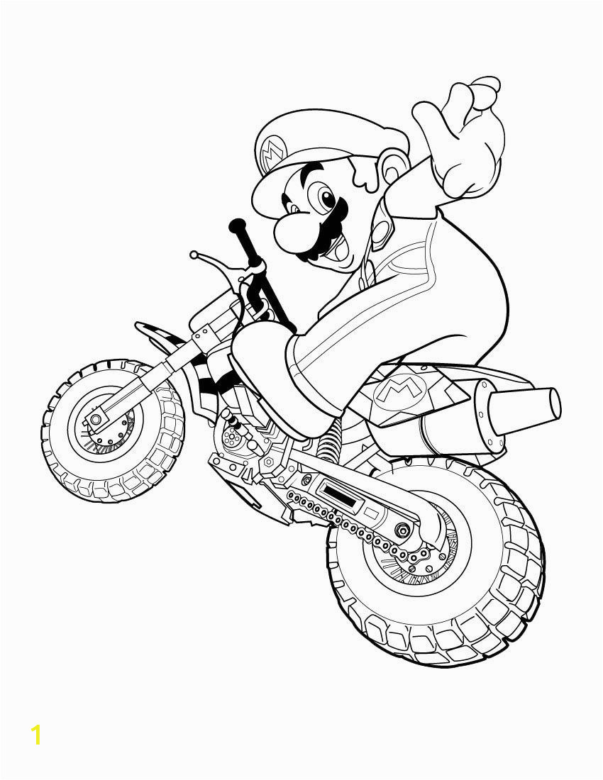 Mario Motorcycle Coloring Pages Super Mario Coloring Pages 01