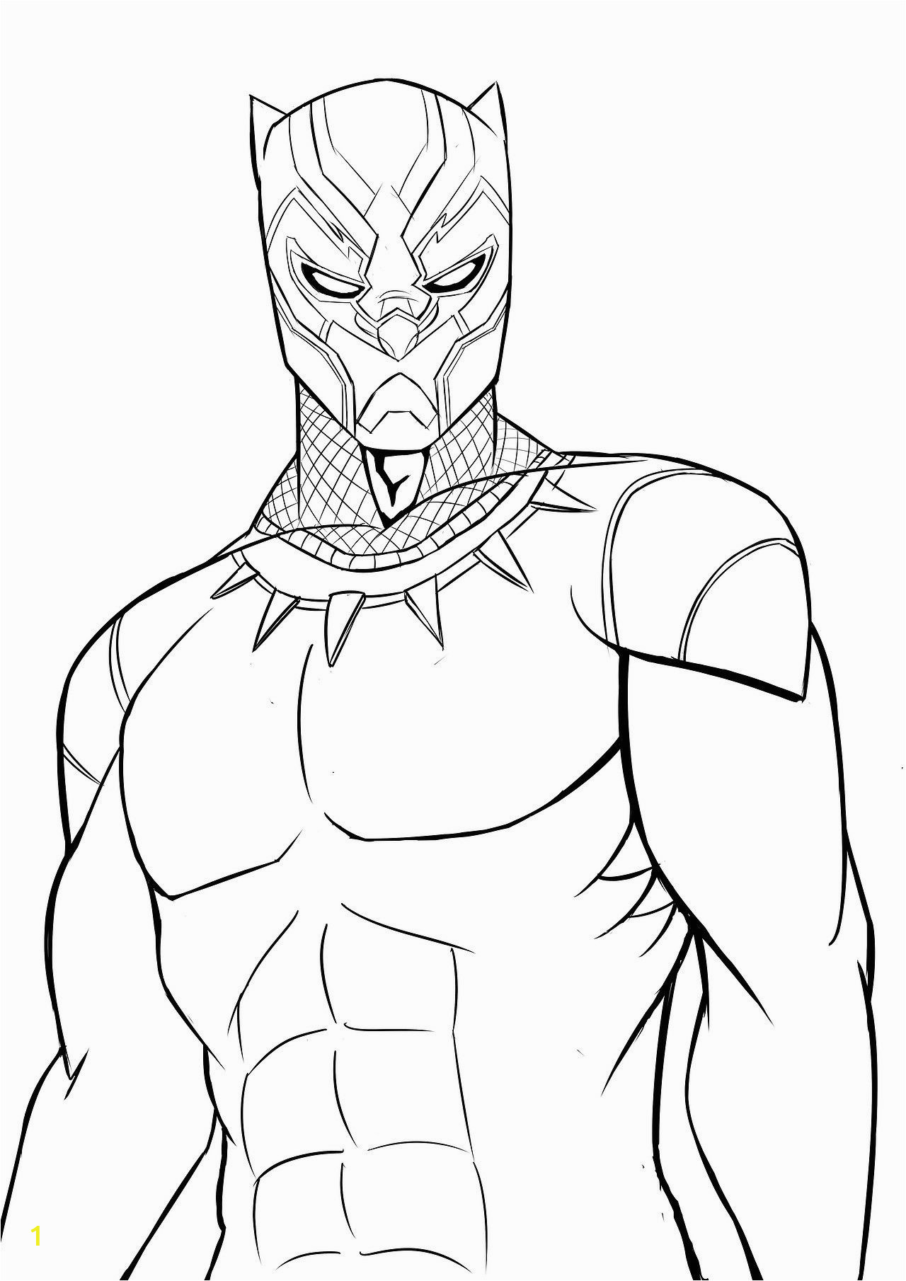 Marvel Characters Coloring Pages Black Panther Black & White Art
