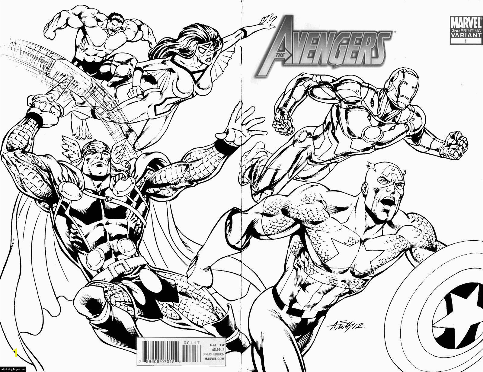 Marvel Characters Coloring Pages Marvel Superheroes Avengers In Action Coloring Page for Kids