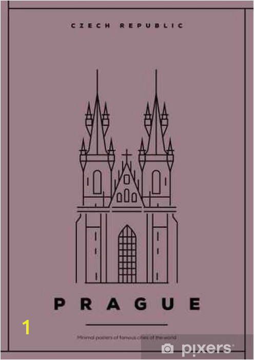 wall murals minimal prague city poster design