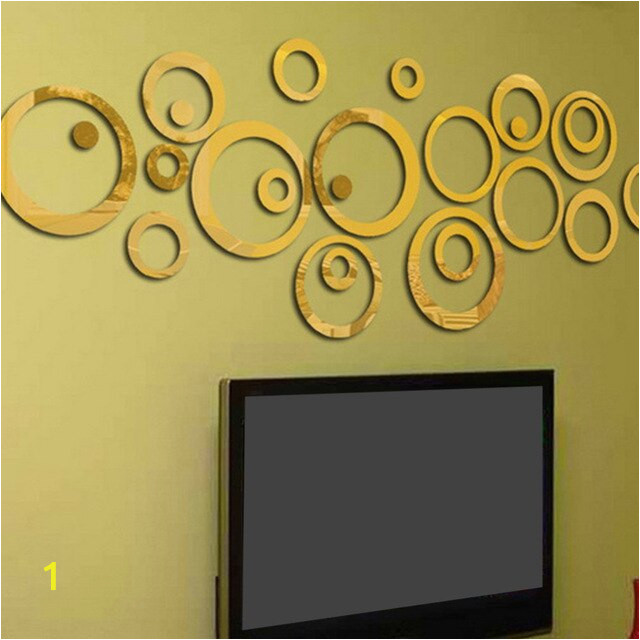 Metal Wall Art Decor 3d Mural Us $5 18 Hot New 3d Wall Stickers Circles Mirror Style Removable Decal Vinyl Art Mural Wall Sticker for Home Decoration In Wall Stickers From Home &