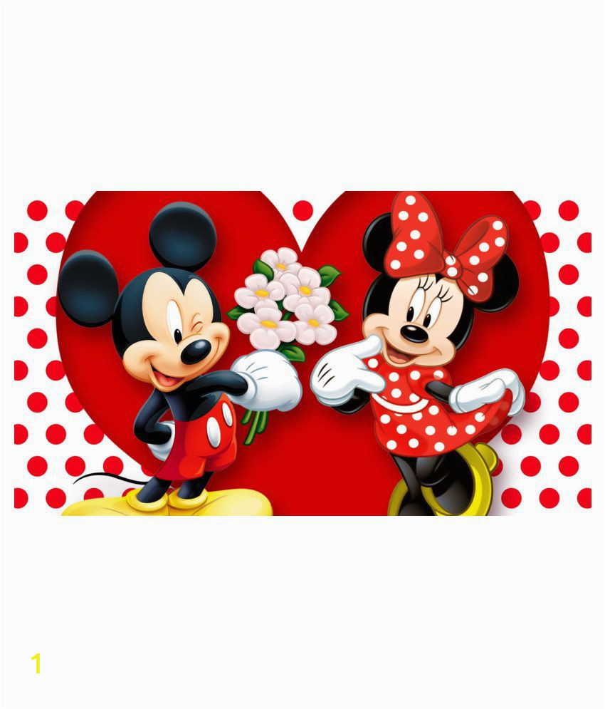 Mickey and Minnie Mouse Wall Murals Mahalaxmi Art & Craft Minnie Mouse Mickey Mouse Mouse Plastic Wall Poster without Frame