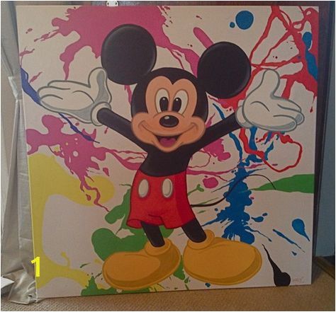 Mickey Mouse Mural Wall Coverings Mickey Mouse Painted Canvas