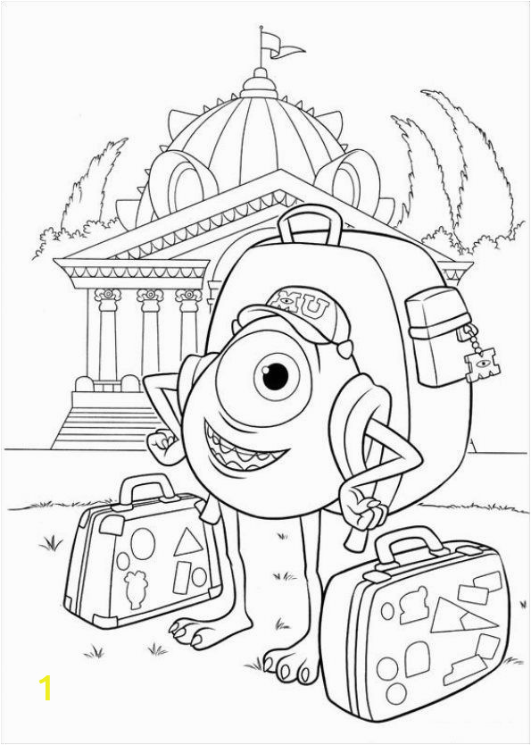 Mike Wazowski Coloring Page Kids N Fun