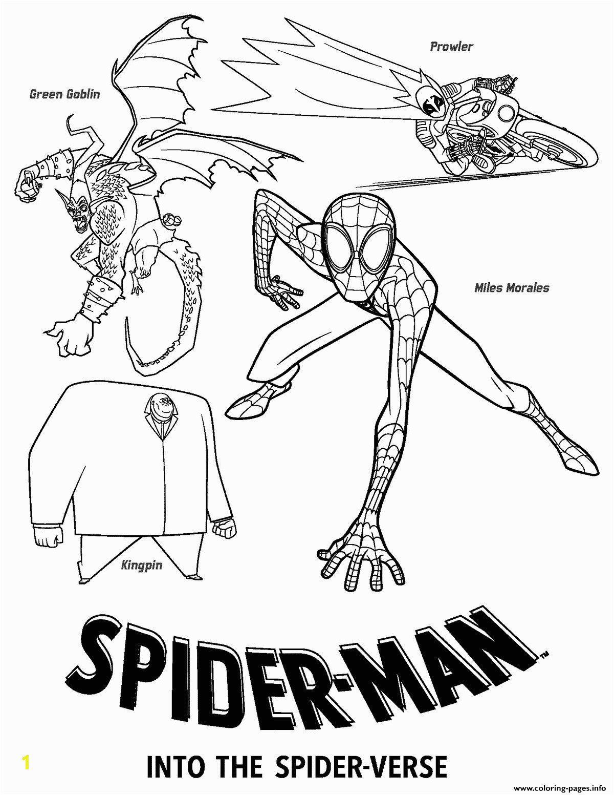 10 interior spider man into the spider verse villains coloring pages printable