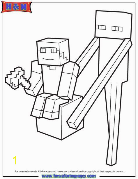 Minecraft Enderman Coloring Pages Enderman Holds Block with Steve top Coloring Page