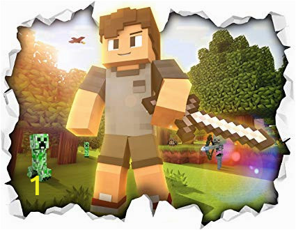 Minecraft Wall Mural Uk Minecraft Wall Vinyl Poster Sticker Bedroom Game Room Mural Creeper Mojang 650mmx835mm