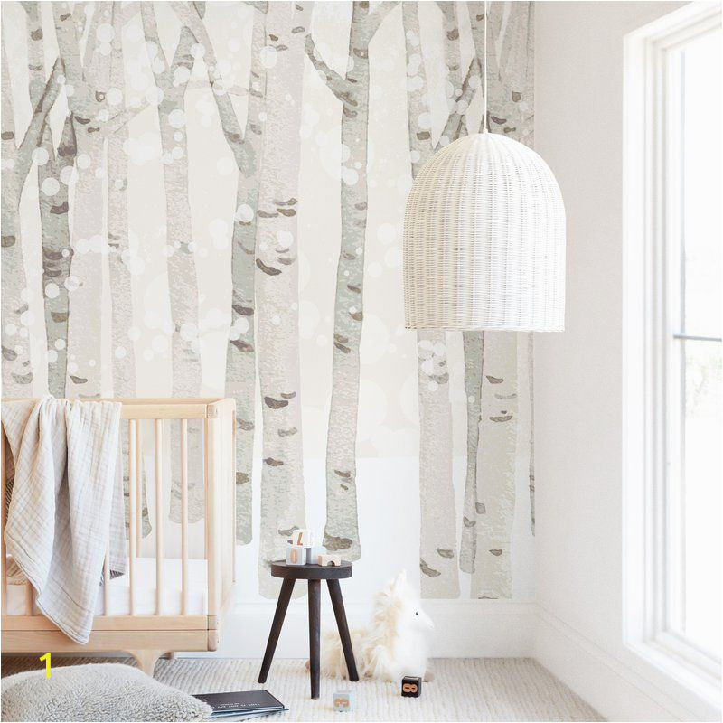 Minted Childrens Wall Murals Birch Woods In Winter In 2019