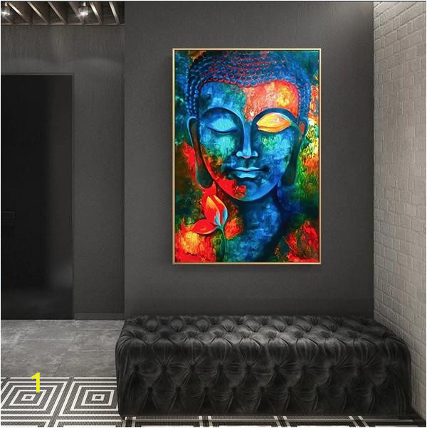 Modern Abstract Wall Murals Modern Buddhism at Peace Colourful Abstract Canvas Wall Art